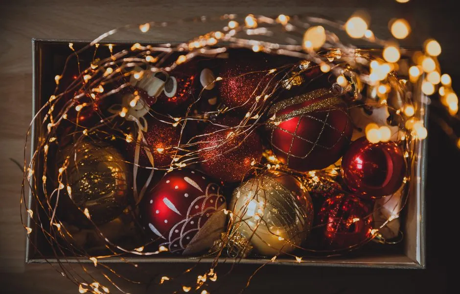 A Box Filled With Festive Christmas Ornaments And Jigsaw Puzzle Free Online Jigsaw Puzzle